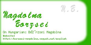 magdolna borzsei business card